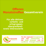 Offenes Monatstreffen des Vereins Energiewende ER(H)langen e.V.